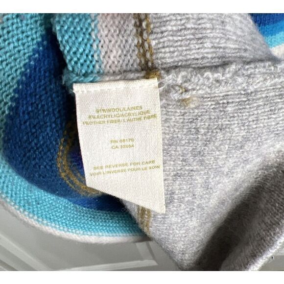 Free People Women's Medium Gray and Multicolored Striped Mini Sweater Dress - Picture 7 of 7